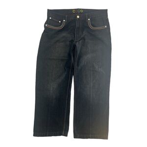 Vintage Y2K‎ Coogi Jeans Mens 38x34 Black Embroidered Baggy Loose 2000s Egyptian